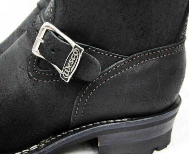 Wescoウエスコ　正規ディーラー Boss ボス Black Roughout黒裏革,9height,#100 sole,Wesco Buckle,エンジニアブーツ