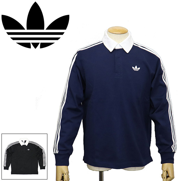 adidas (アディダス) CI076 3-STRIPES RUGBY LONGSLEEVE POLO
