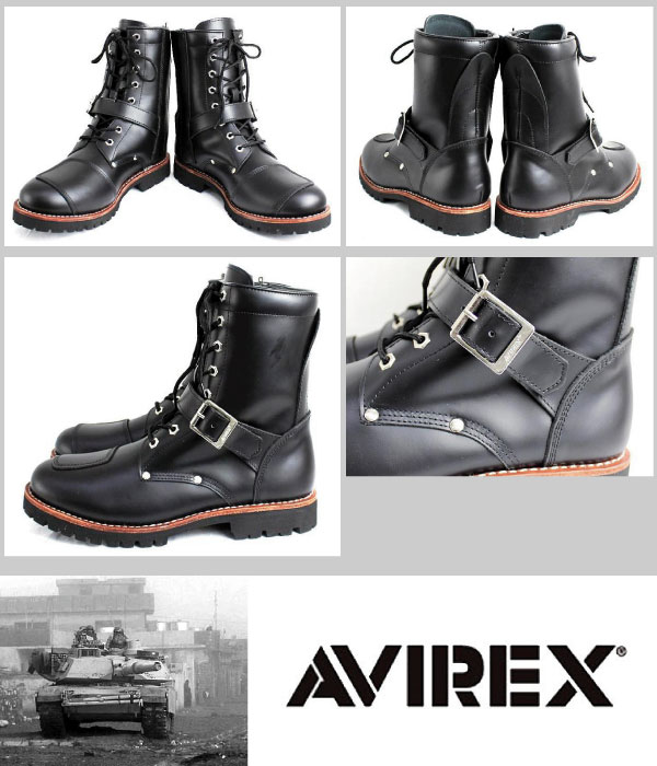 正規取扱店 AVIREX U.S.A.(アビレックス) AV2100 YAMATO(ヤマト) バイカースタイルブーツ BLACK ブラック