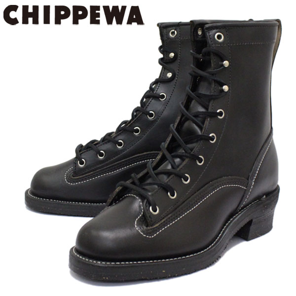 正規取扱店 CHIPPEWA チペワ 1935 8inch LACED-TO-TOE LOGGER BOOTS 8インチ レーストゥトゥ ロガーブーツ  BLACK