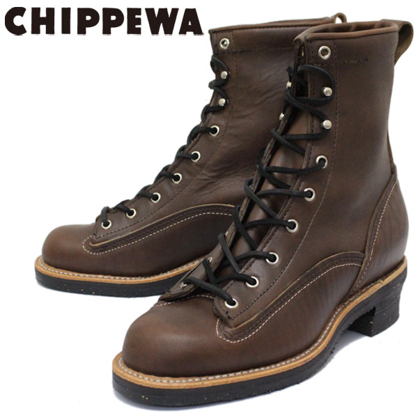 正規取扱店 CHIPPEWA チペワ 1935 8inch LACED-TO-TOE LOGGER BOOTS 8インチ レーストゥトゥ ロガーブーツ  CHOCOLATE