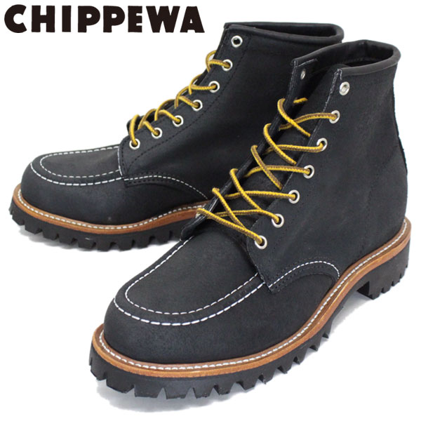 正規取扱店 CHIPPEWA チペワ 1901M62 6inch MOC TOE LUGGED FIELD BOOTS 6インチ モックトゥ  ラギッドフィールドブーツ BLACK