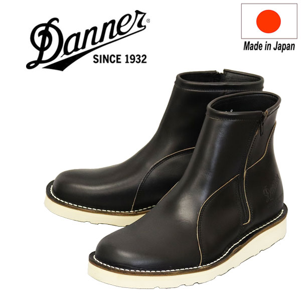 正規取扱店 DANNER (ダナー) D-4107 Work force ワークフォース サイドジップ レザーブーツ BLACK 日本製