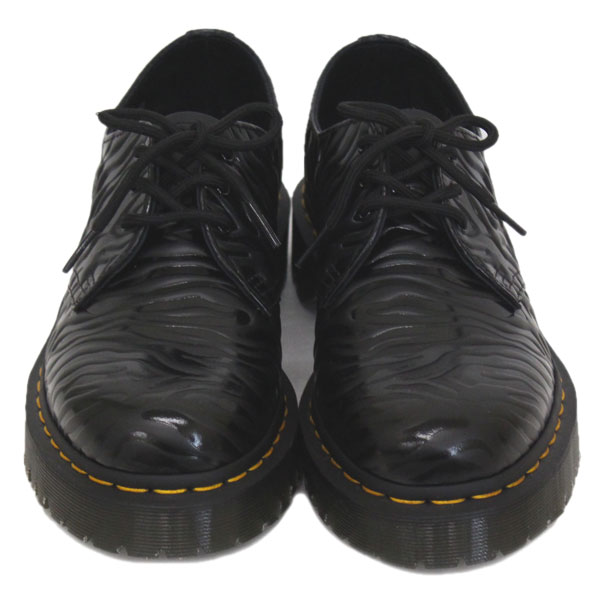 靴ドクターマーチン BEX ゼブラ柄グロスエンボス UK8 BLACK 新品