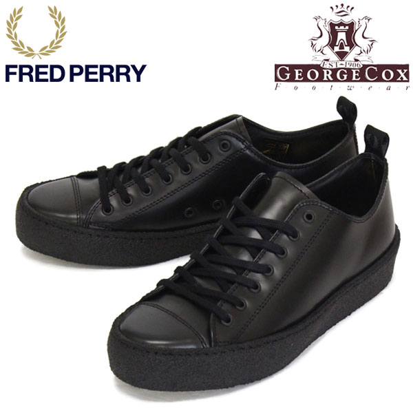正規取扱店 FRED PERRY (フレッドペリー) x GEORGE COX (ジョージコックス) Wネーム B9178 LEATHER POP  BOY レザーポップボーイシューズ 102 BLACK FP410