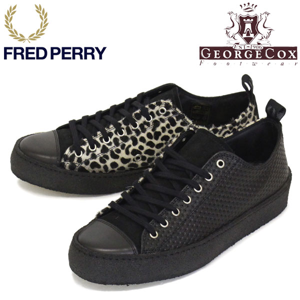 正規取扱店 Fred Perry フレッドペリー X George Cox ジョージコックス Wネーム B9179 Texturd Leather Pop Boy レザーポップボーイシューズ 2 Black Fp411 通販 Three Wood Web本店