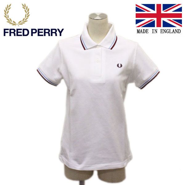 正規取扱店 Fred Perry フレッドペリー G12 The Original Twin Tipped Fp Shirt ライン入りポロシャツ イングランド製 レディース 301 White Maroon Fp336 通販 Three Wood Web本店