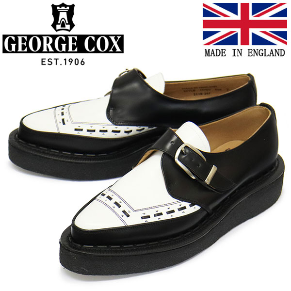 NEW UK 7 GEORGE COX 3976 V  MONK WHITEジョージコックスラバーソール