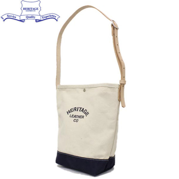 正規取扱店 HERITAGE LEATHER CO.(ヘリテージレザー) NO.8105 Bucket Shoulder Bag(バケットショルダーバッグ) Natural/Navy HL095