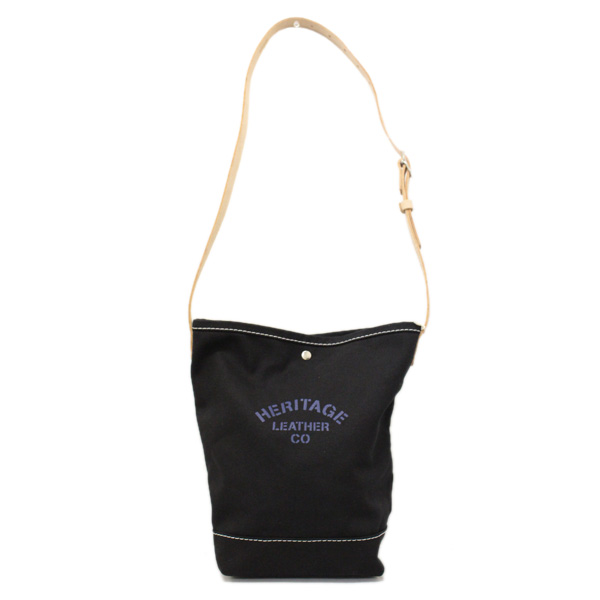 HERITAGE LEATHER CO.(ヘリテージレザー) NO.8105 Bucket Shoulder Bag(バケット コットンキャンバスショルダーバッグ) Black/Black HL171
