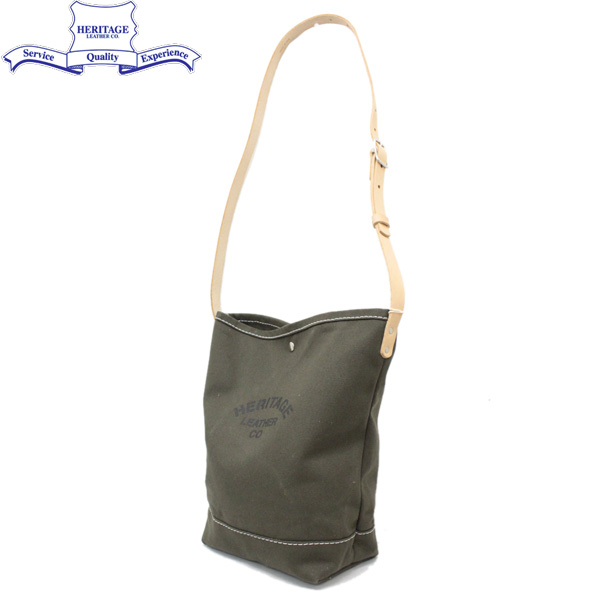 HERITAGE LEATHER CO.(ヘリテージレザー) NO.8105 Bucket Shoulder Bag(バケット コットンキャンバスショルダーバッグ) Olive/Olive HL172