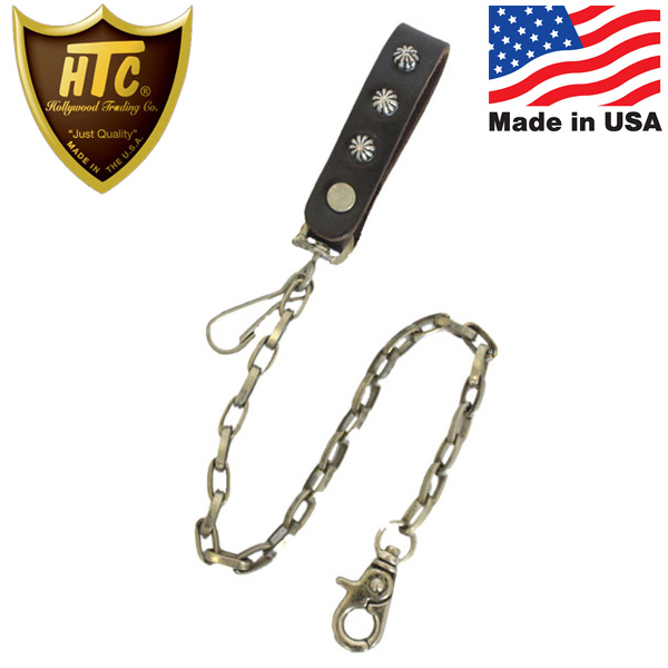 正規取扱店 HTC(Hollywood Trading Company) #40 UMBRELLA WALLET  CHAIN(アンブレラウォレットチェーン) ブラックレザーXシルバースタッズ