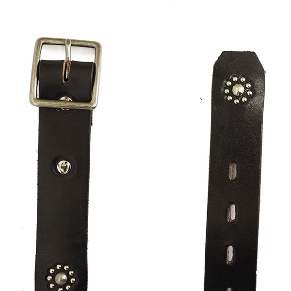 正規取扱店 HTC(Hollywood Trading Company) Belt #SN-32 Studs 1.25 W/End 1.25インチ  ベルト ブラックレザーxシルバースタッズ