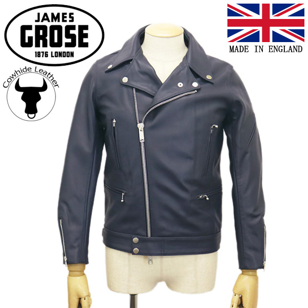 正規取扱店 JAMES GROSE (ジェームスグロース) MEN'S NEW MANILA JACKET COW メンズ ニューマニラジャケット  カウハイド NAVY JG027