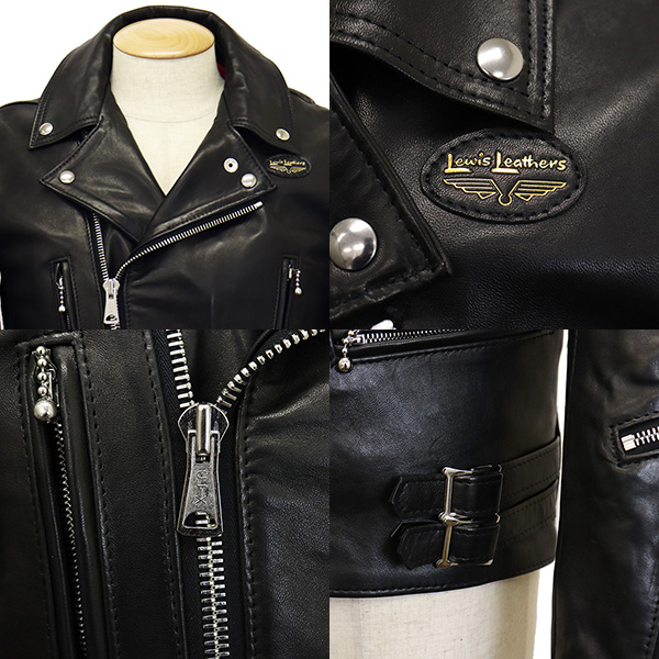 正規取扱店 Lewis Leathers(ルイスレザーズ) No.391TV LIGHTNING TIGHT FIT SHEEPSKIN  ライトニングタイトフィット シープスキン ブラックレザー