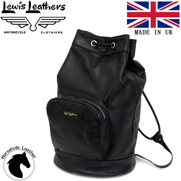 正規取扱店 Lewis Leathers (ルイスレザーズ) DUFFLE Bag ダッフルバッグ ホースハイド ブラックレザー 英国製