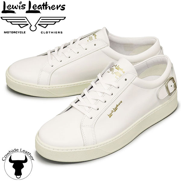 正規取扱店 Lewis Leathers (ルイスレザーズ) Side Car Sneaker Low サイドカー スニーカー ローカット カウハイド  WHITE