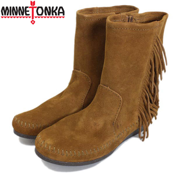 正規取扱店 MINNETONKA(ミネトンカ) Side Fringe Wedge Boot(サイドフリンジウェッジブーツ) #1372 BROWN レディース MT331