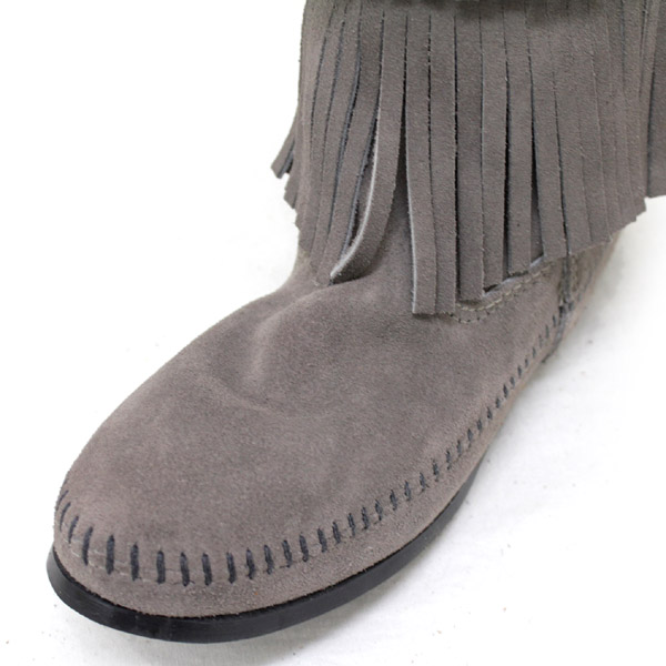 正規取扱店 MINNETONKA(ミネトンカ)Calf Hi 3-Layer Fringe Boot(カーフハイ3レイヤーフリンジブーツ)#1631T GREY レディース MT052