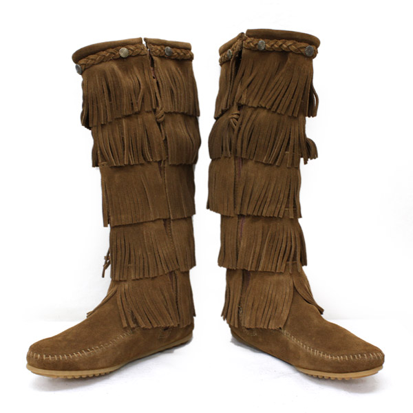 正規取扱店 MINNETONKA(ミネトンカ)5-Layer Fringe Boot(5レイヤーフリンジブーツ)#1658 DUSTYBROWN レディース MT057