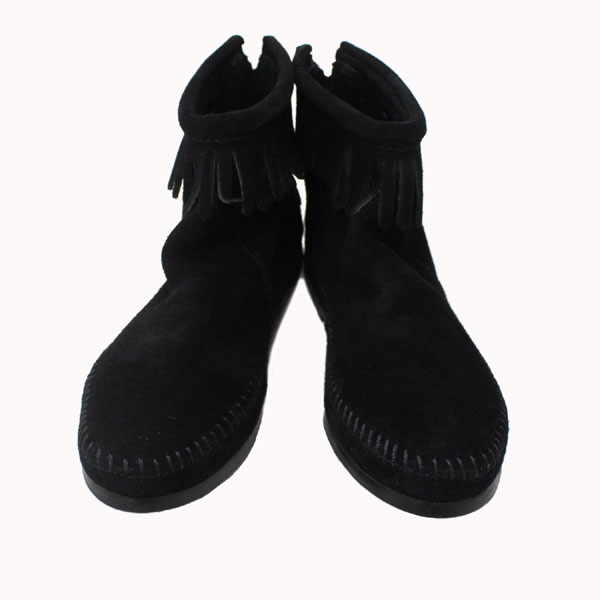 正規取扱店 MINNETONKA(ミネトンカ)Back Zipper Boots(バックジッパーブーツ)#289 BLACK SUEDE レディース MT211