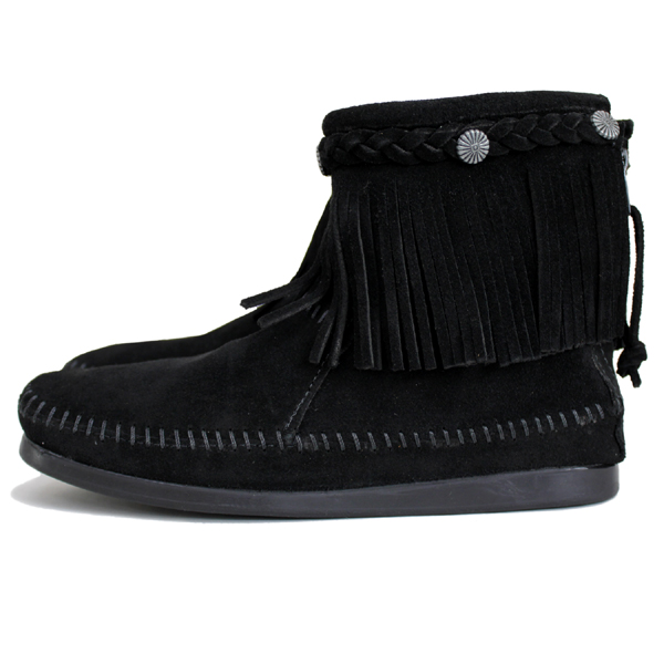 正規取扱店 MINNETONKA(ミネトンカ) Hi Top Back Zip Boot ( ハイトップ バックジップブーツ ) #299 BLACK レディース MT013