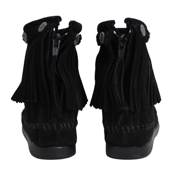 正規取扱店 MINNETONKA(ミネトンカ) Hi Top Back Zip Boot ( ハイトップ バックジップブーツ ) #299 BLACK レディース MT013