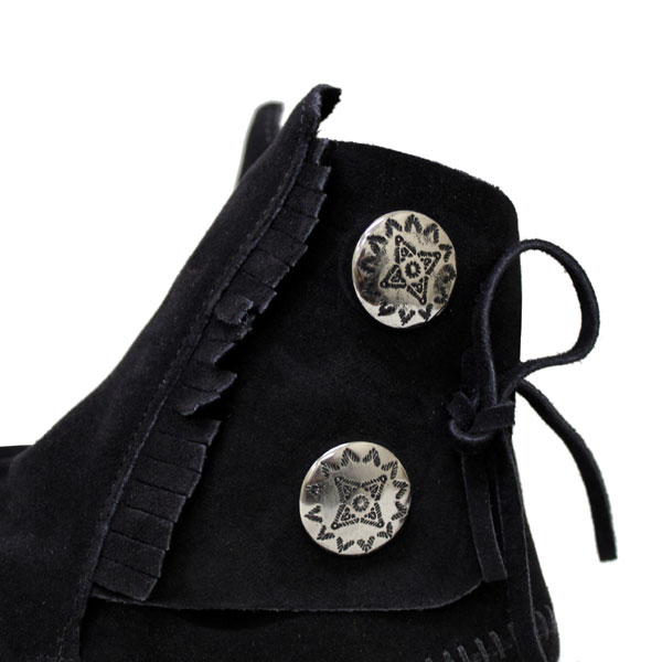 正規取扱店 MINNETONKA(ミネトンカ)Two Button Boot Hard Sole(トゥーボタンブーツハードソール)#449 BLACK レディース MT083