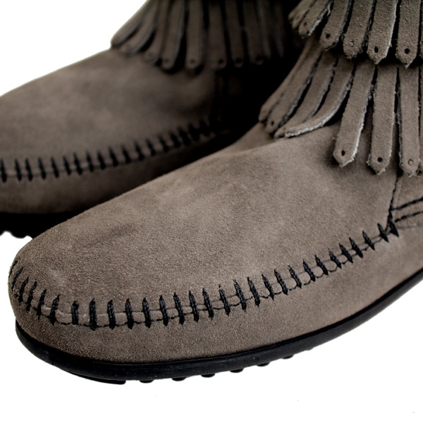 正規取扱店 MINNETONKA(ミネトンカ)Double Fringe Side Zip Boot(ダブルフリンジ サイドジップブーツ)#691T GREY レディース MT020