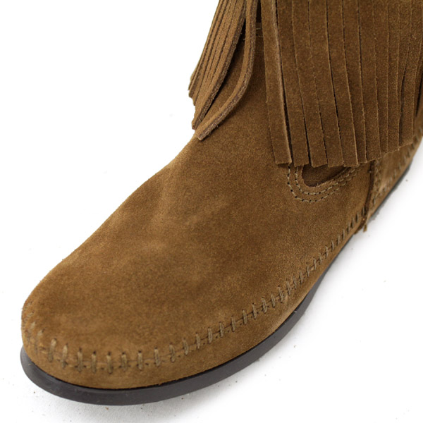 正規取扱店 MINNETONKA(ミネトンカ)Calf Hi 3-Layer Fringe Boot(カーフハイ3レイヤーフリンジブーツ)#1638 DUSTYBROWN レディース MT054