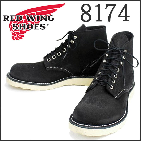 正規取扱店 REDWING (レッドウィング) 8174 6inch CLASSIC ROUND TOE ブーツ ブラックラフアウト スエード