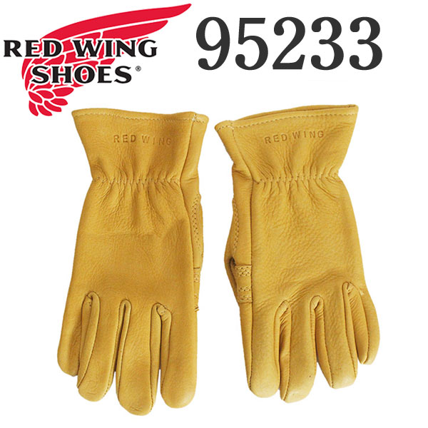 正規取扱店 2020年 新作 REDWING (レッドウィング) 95233 Leather Gloves レザーグローブ Unlined  Yellow Buckskin 裏地無 イエロー 鹿革