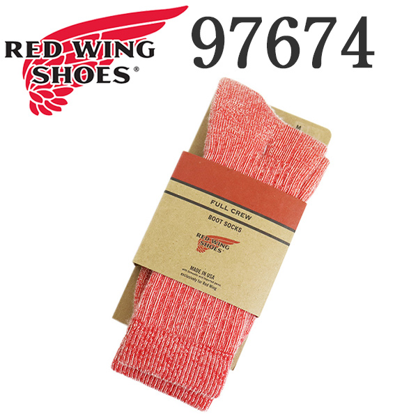 REDWING (レッドウィング) 97674 Full Crew フルクルー 靴下 スカーレット