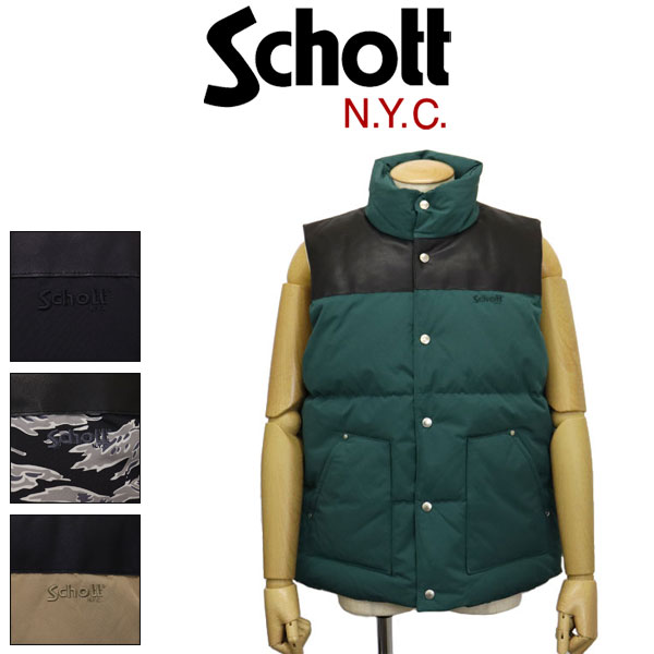 正規取扱店 Schott (ショット) 2257006 CLASSIC LEATHER COMBI DOWN 