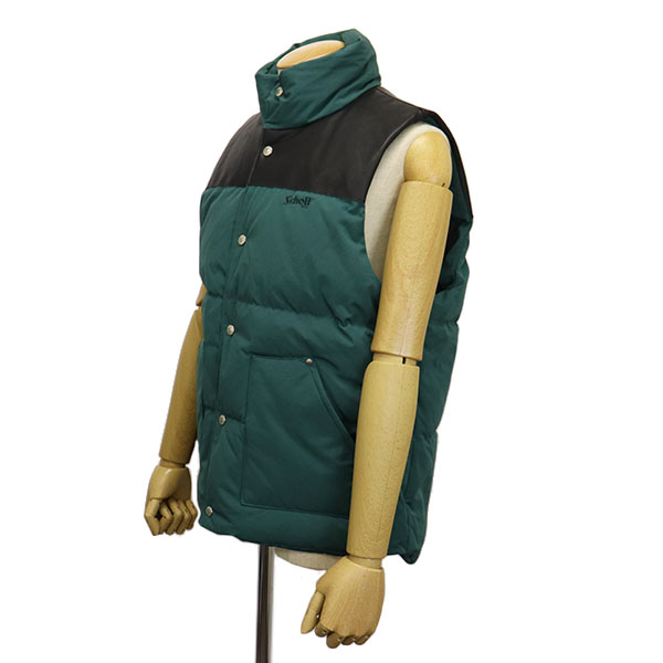 Schott (ショット) 2257006 CLASSIC LEATHER COMBI DOWN VEST