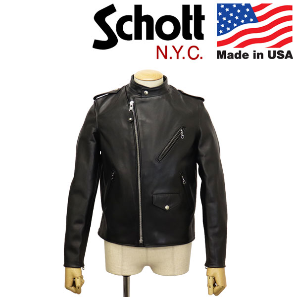 MサイズUSモデルSchott NYC レザーライダースジャケット 牛革 US