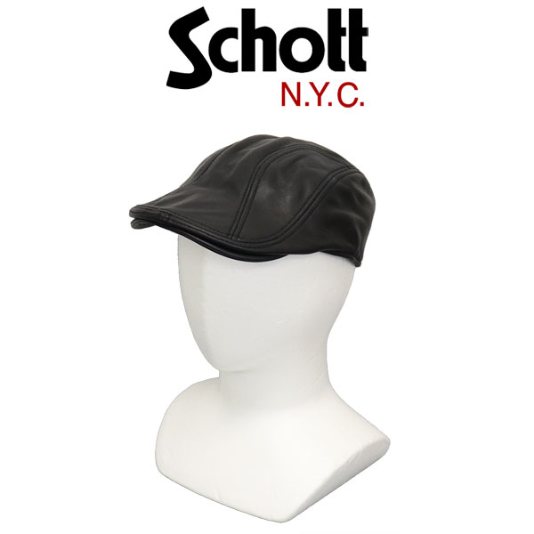 正規取扱店 Schott (ショット) 2974002 LEATHER HUNTING CAP レザー