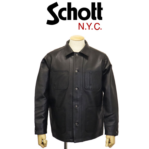 schott LAMB LEATHER COVERALL JACKET XLショット