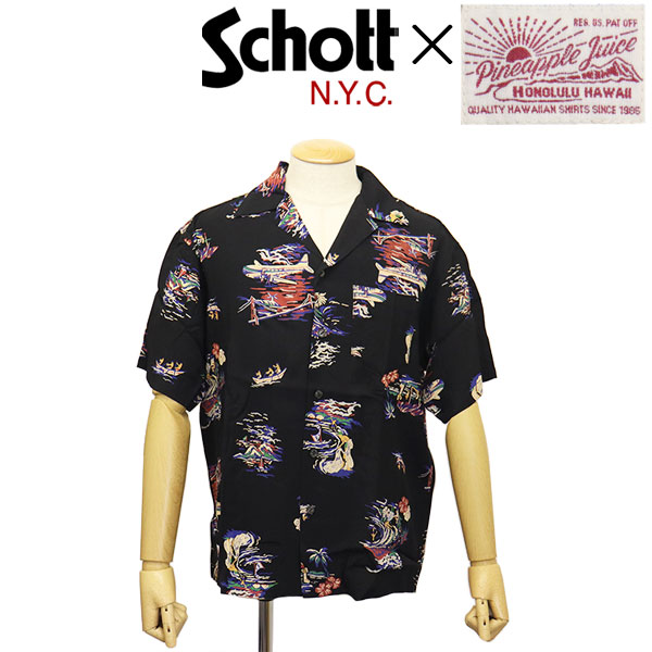 Schott×Pineapple Juice/25ss/アロハシャツ Schott」×「Pineapple Juice」 ハワイアンシャツのカプセル
