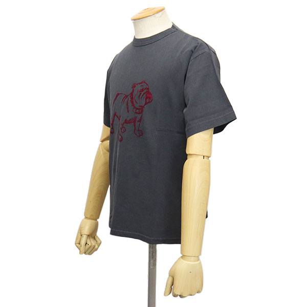 [Schott] ピグメント Tシャツ フロッキーブルドッグ PIGMENT T-SHIRT FLOCKY BULLDOG/ピグメント Tシャツ フロッキー