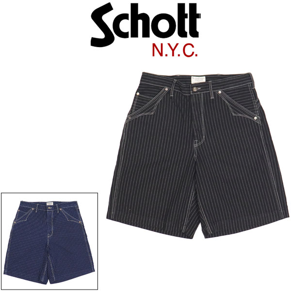 Schott OLD HICKORY SHORTS BLACK 36 ヒッコリー Schott/ショット/OLD HICKORY DENIM SHORTS/オールドヒッコリー