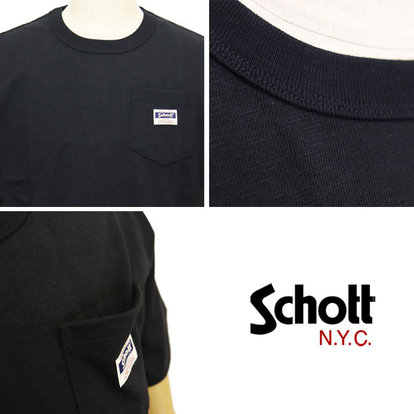 正規取扱店 Schott (ショット) 5934005 WORK LABEL POCKET T-SHIRT