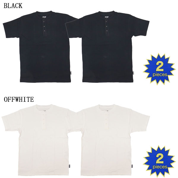 Schott 2packヘンリーネック半袖 2PACK HENLEY NECK T-SHIRT/2パック ヘンリーネック Tシャツ