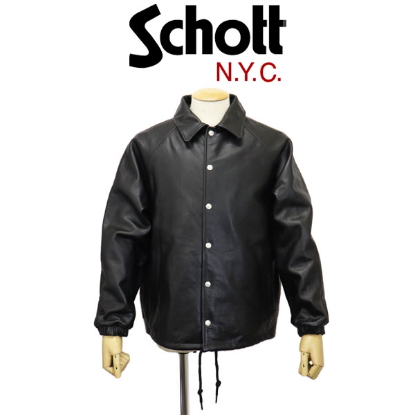 ショット　schott コーチジャケット　黒　ボア SCHOTT（ショット） 2025FW LEATHER COACH JACKET 782-5950054 レザー