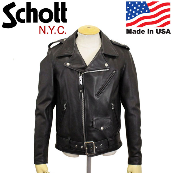 正規取扱店 Schott (ショット) No.7577 516US ONE STAR NEW NAKED JKT ワンスター ニューネイキッド  レザージャケット アメリカ製 09BLACK