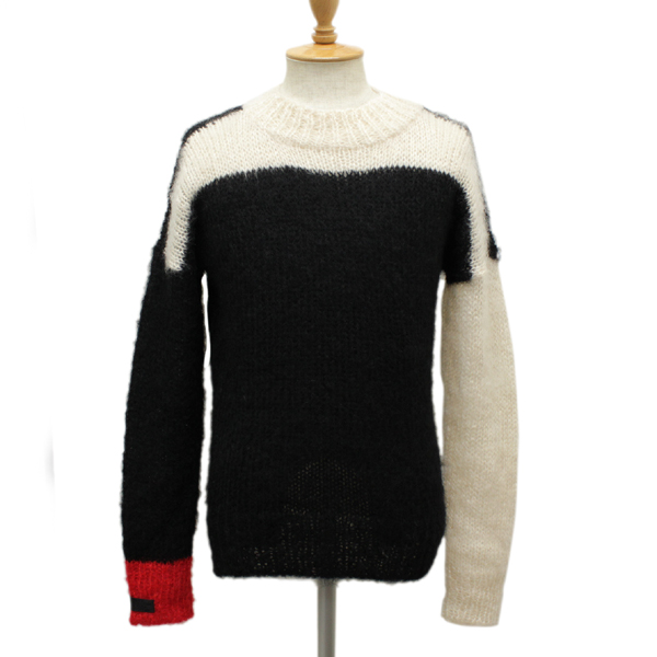 正規取扱店 SEDITIONARIES(セディショナリーズ) Mohair Jumper(モヘアジャンパー・モヘアセーター) ブラックxホワイトxレッド STW013