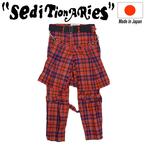 正規取扱店 SEDITIONARIES by 666 (セディショナリーズ) STP0002 Bondage Trousers ボンデッジトラウザーズ  ボンテージパンツ レッドタータン