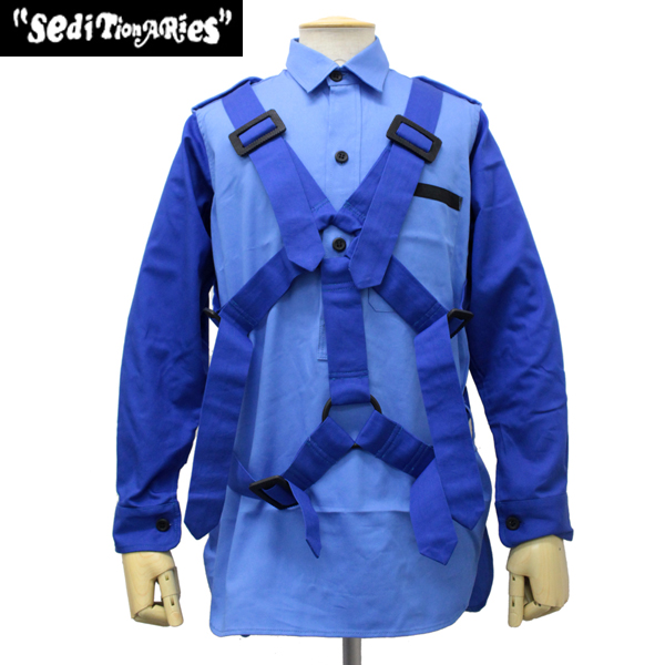 正規取扱店 SEDITIONARIES by 666 (セディショナリーズ) Parachute shirt(パラシュートシャツ) アーミー/ワーク  プルオーバー ライトブルー/ブルー STS122