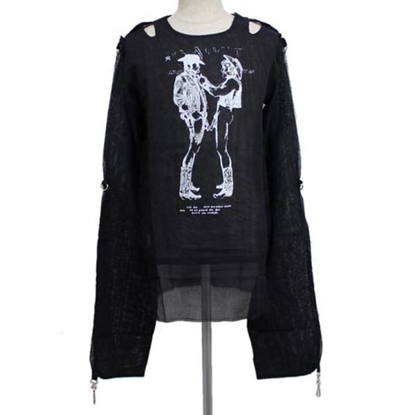 正規取扱店666SEDITIONARIESセディショナリーズ MUSLIN TOP COWBOYS black