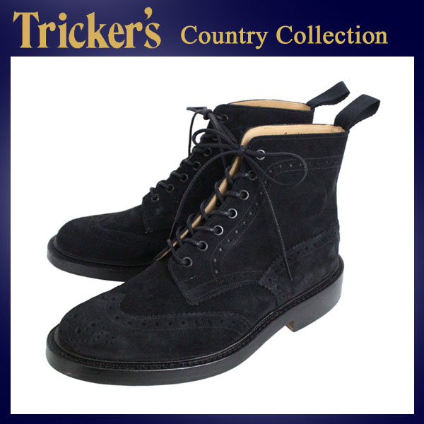 正規取扱店 Tricker's トリッカーズ 2508M COUNTRY BROGUE(カントリーブローグ) ダブルレザーソール ブラックレペロスエード TK013